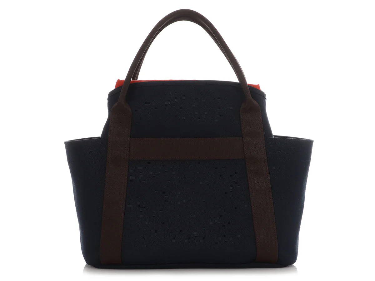 Hermès Navy Toile Grooming Tote - Image 4