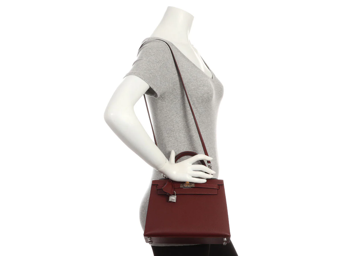 Hermès Rouge H Epsom Kelly 25 with Electrum Hardware - Image 11
