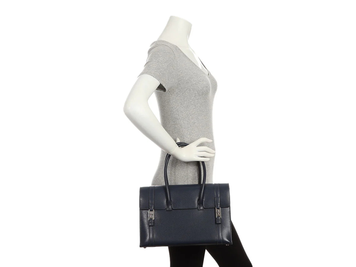 Hermès Vintage Navy Lissé Drag Bag 32 - Image 10