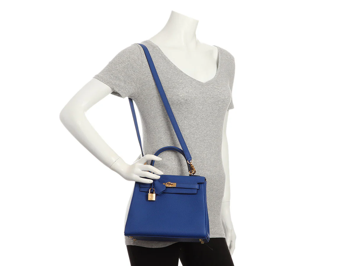 Hermès Royal Blue Togo Kelly 25 - Image 12