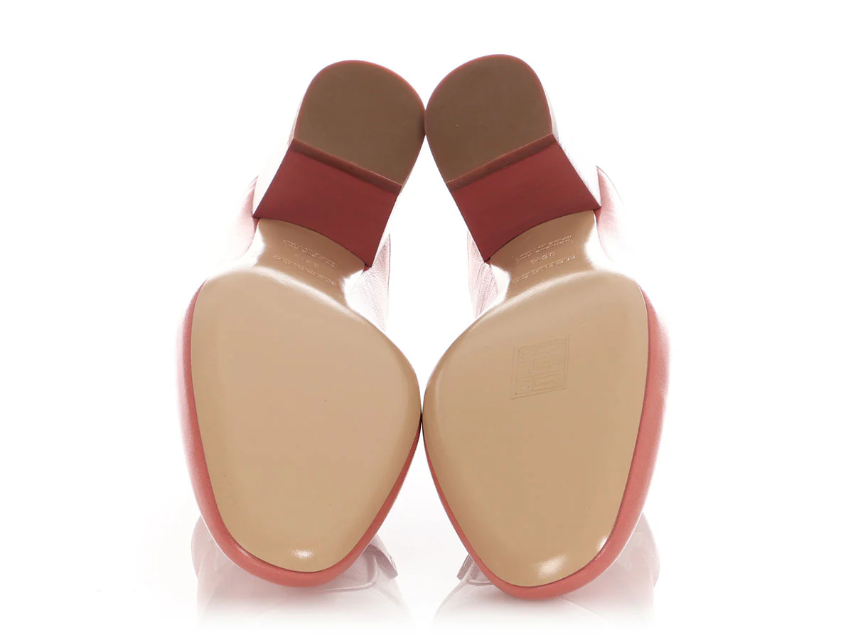 Hermès Dusty Rose Leather Paradis Mules - Image 6
