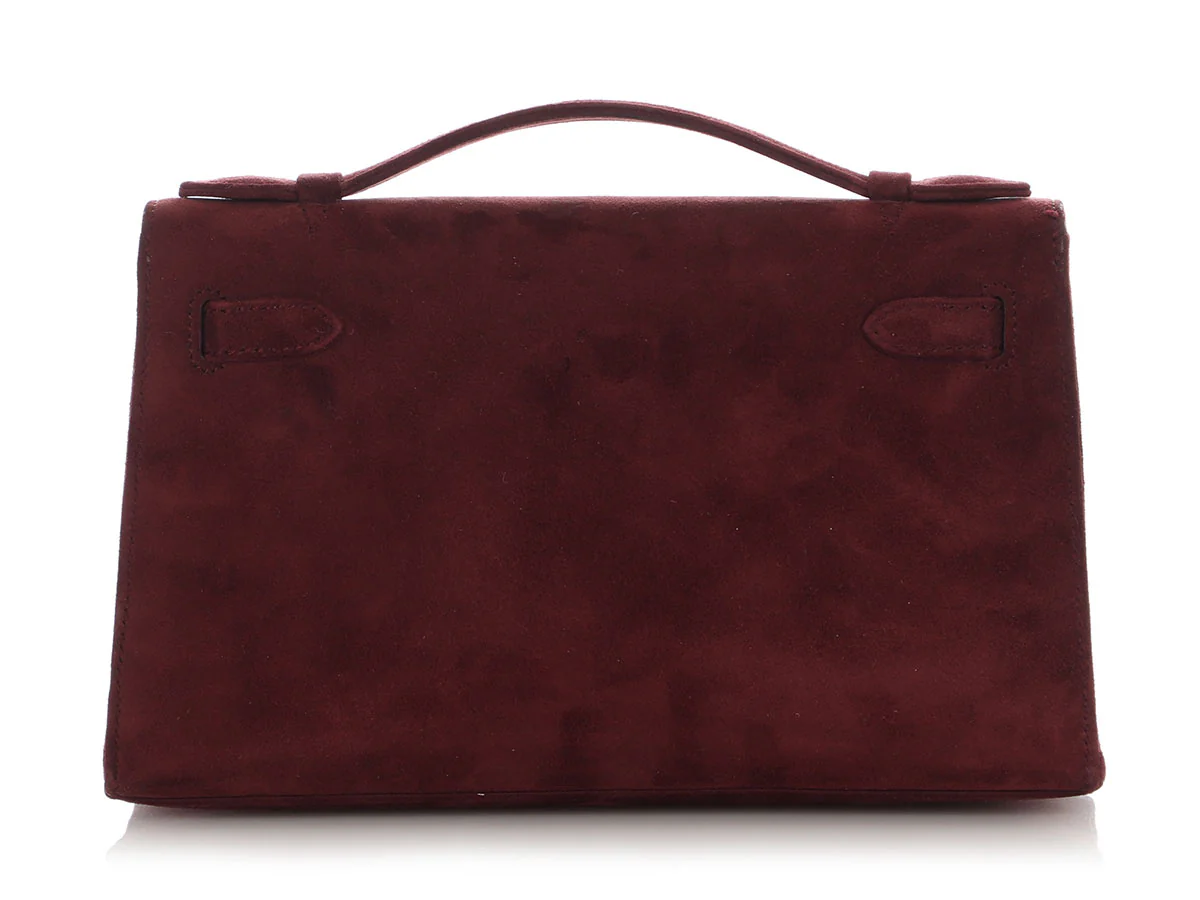 Hermès Burgundy Veau Doblis Kelly Pochette - Image 5