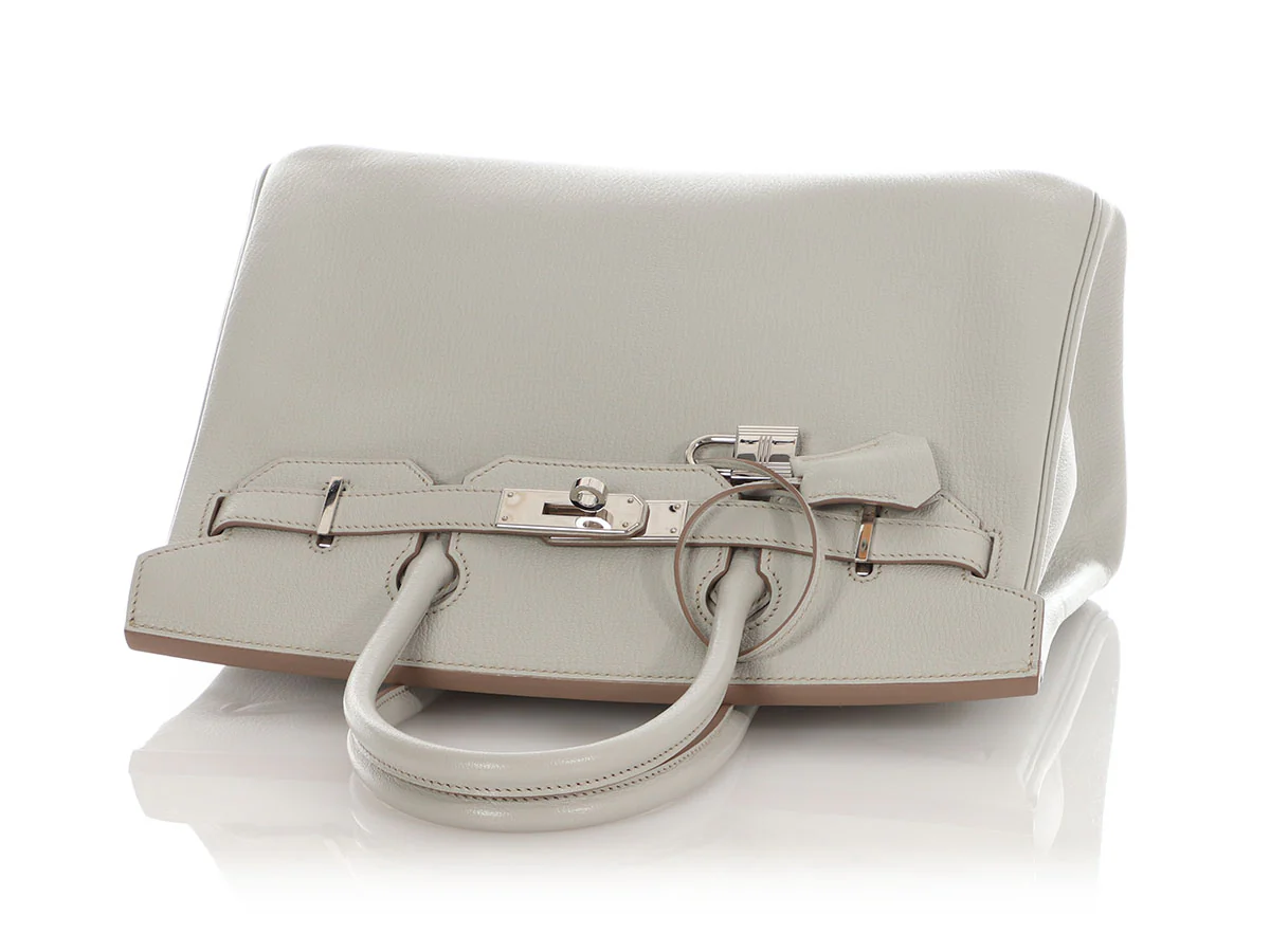 Hermès SO Gris Perle Chèvre Birkin 30 - Image 7