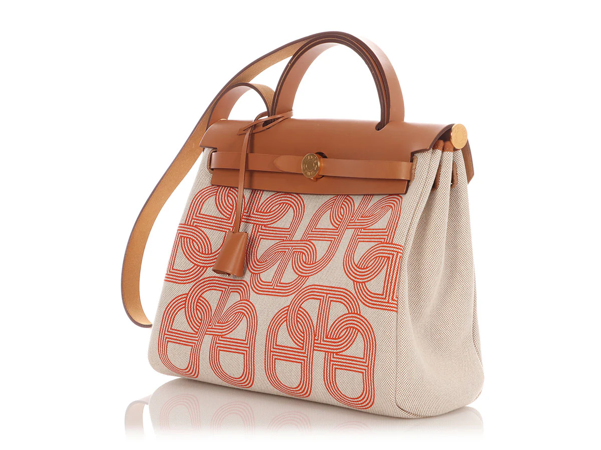 Hermès Toile and Gold Vache Hunter Circuit 24 Herbag Zip 31 - Image 4
