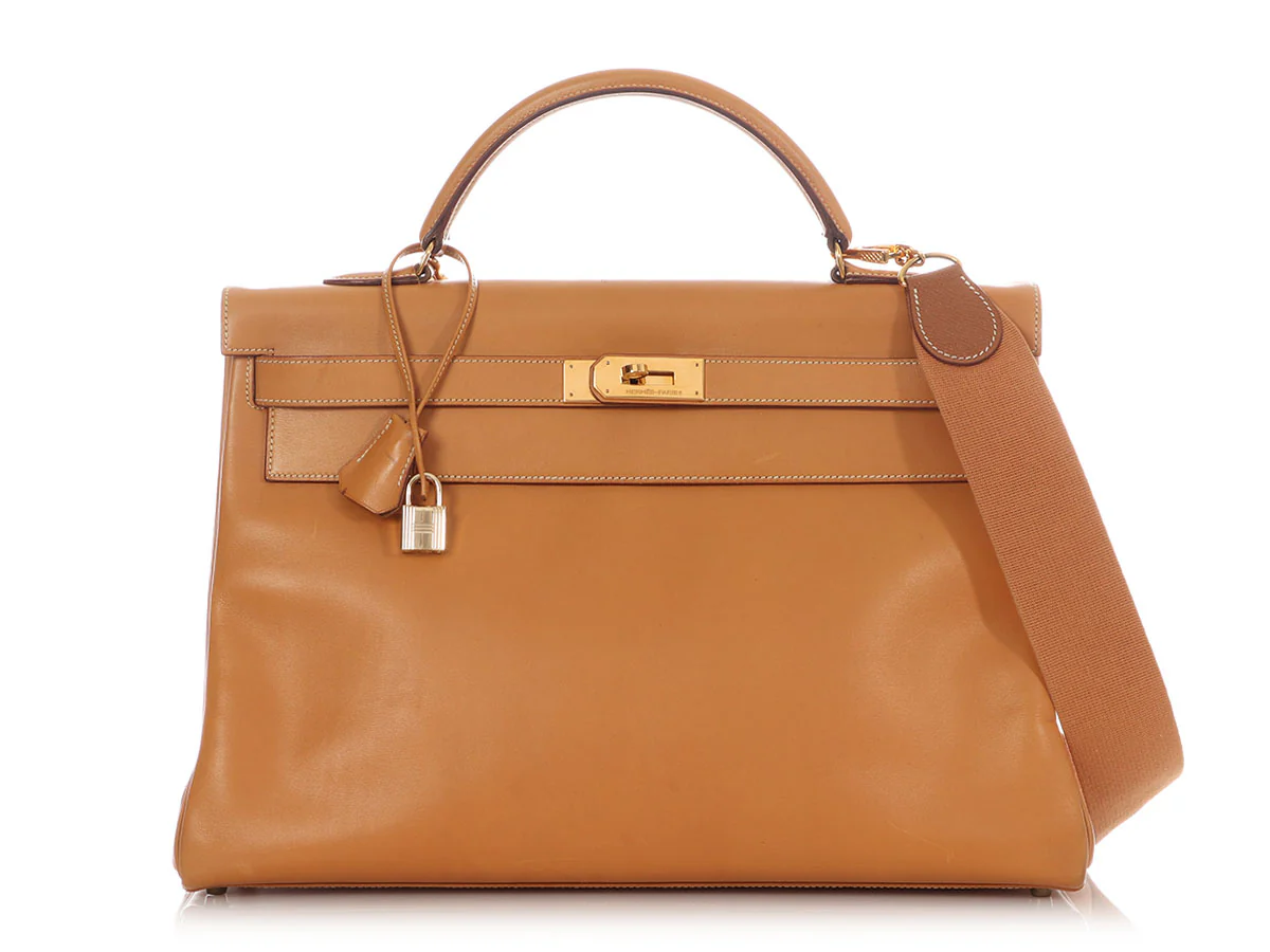 Hermès Vintage Vache Natural Kelly 40