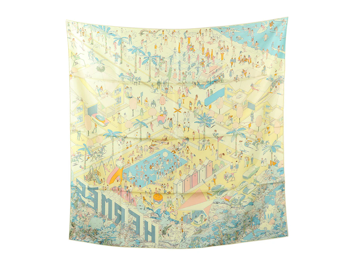 Hermès on the Beach Silk Scarf 90cm
