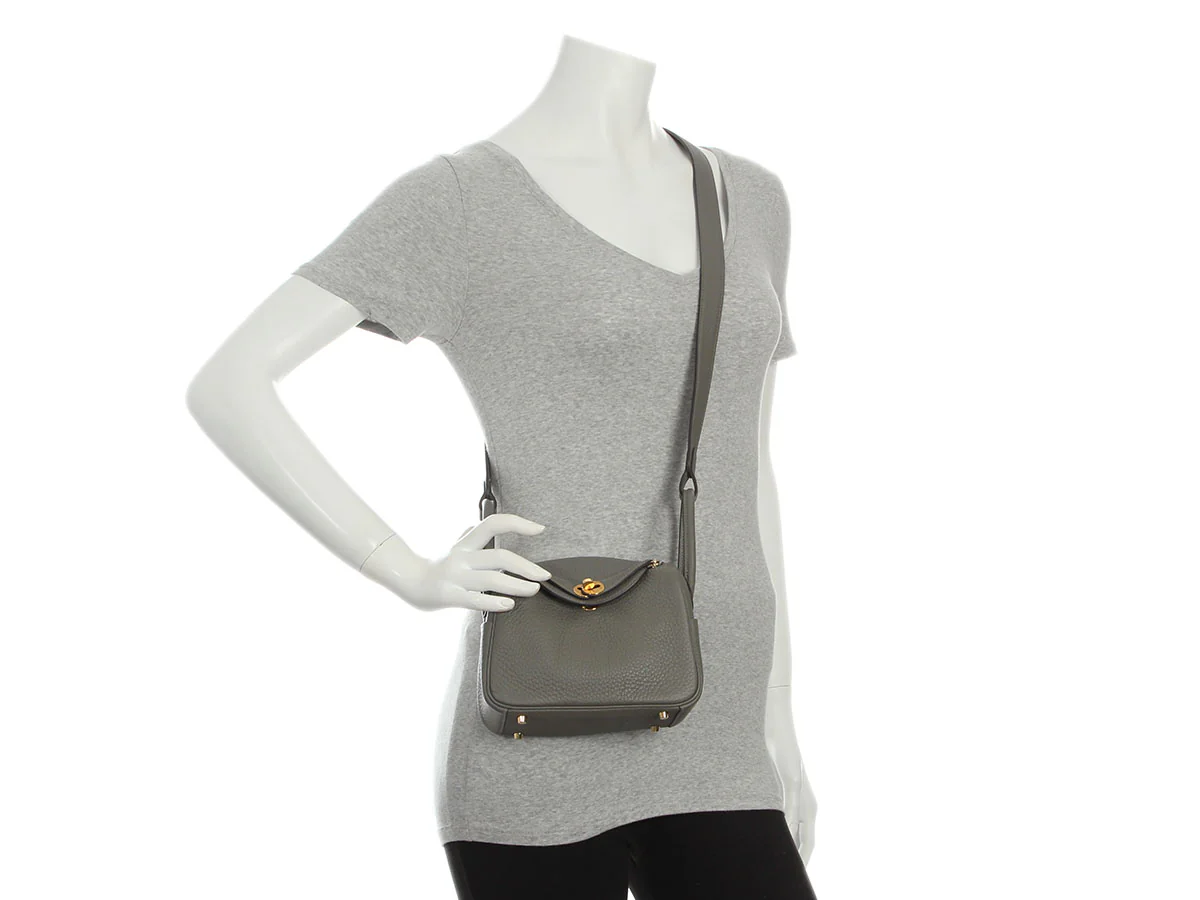 Hermès Mini Gris Meyer Clémence Lindy 20 - Image 11