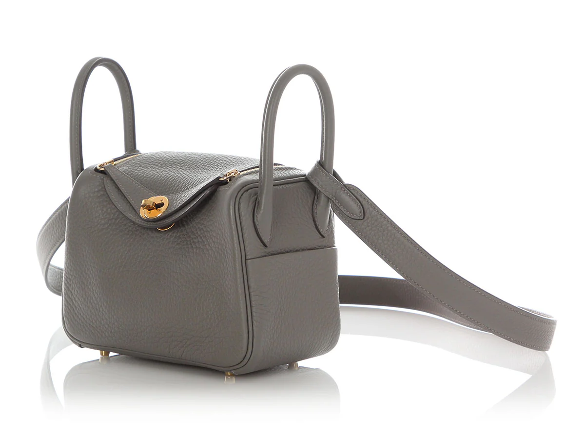 Hermès Mini Gris Meyer Clémence Lindy 20 - Image 3