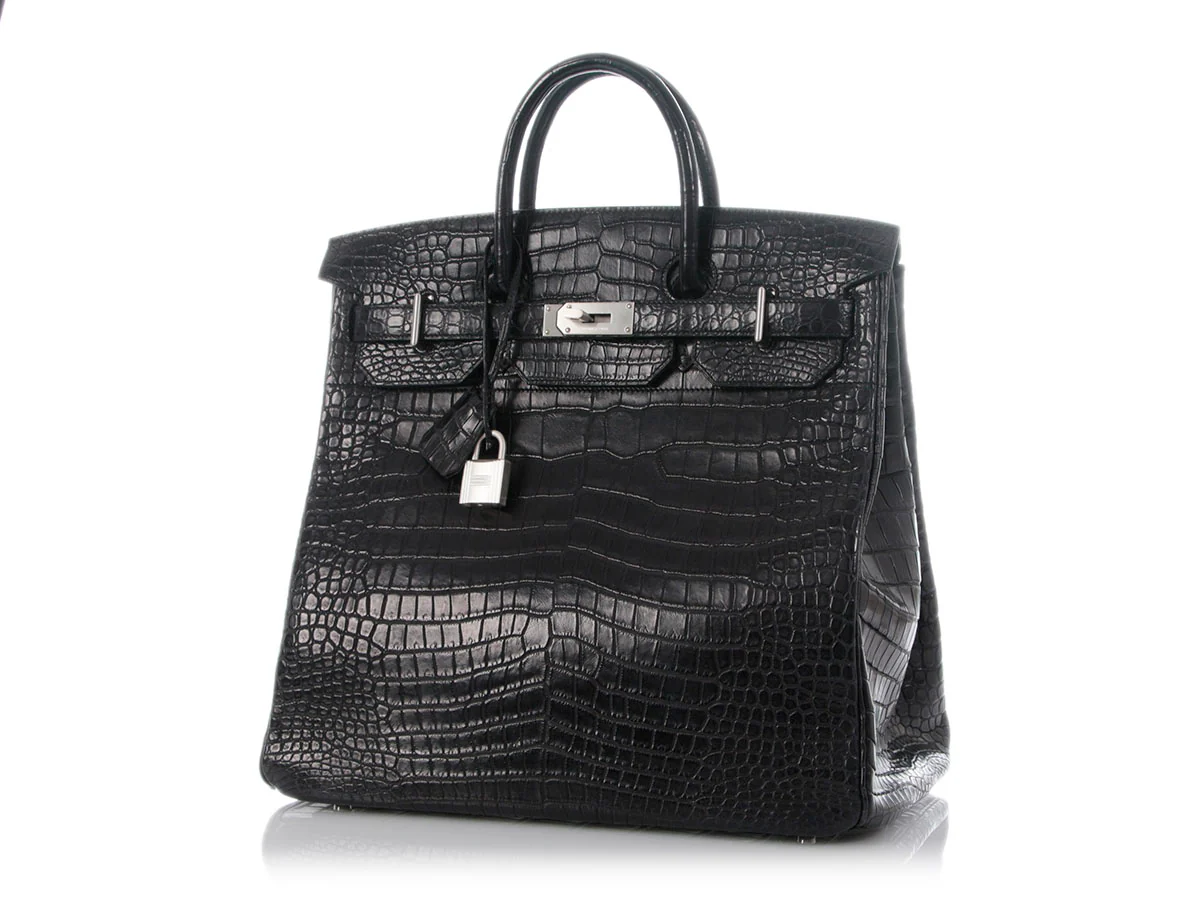 Hermès Matte Black Porosus Crocodile HAC Birkin 40 - Image 2