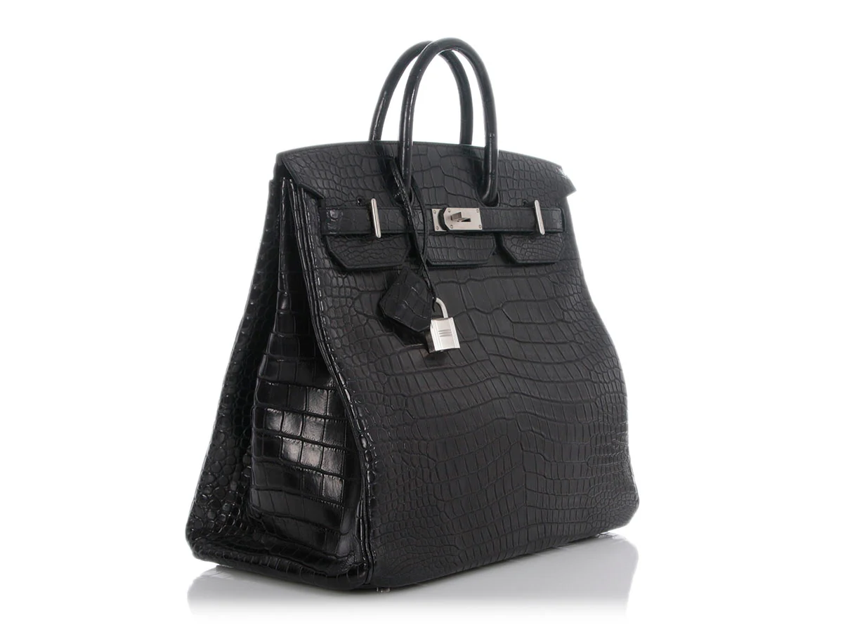 Hermès Matte Black Porosus Crocodile HAC Birkin 40 - Image 5