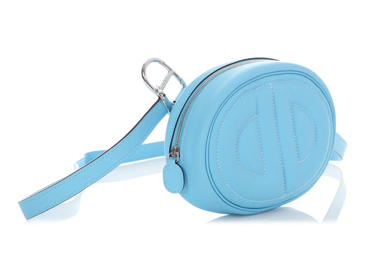 Hermès Bleu Céleste and Bamboo Verso In-The-Loop Belt Bag 18 - Image 5