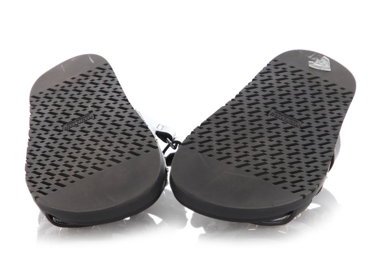 Hermes Black Studded Chypre Sandals - Image 7