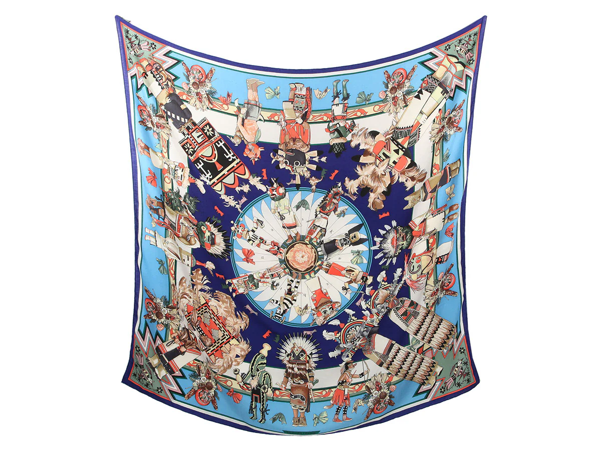 Hermès Kachinas Cashmere Silk Shawl 140cm