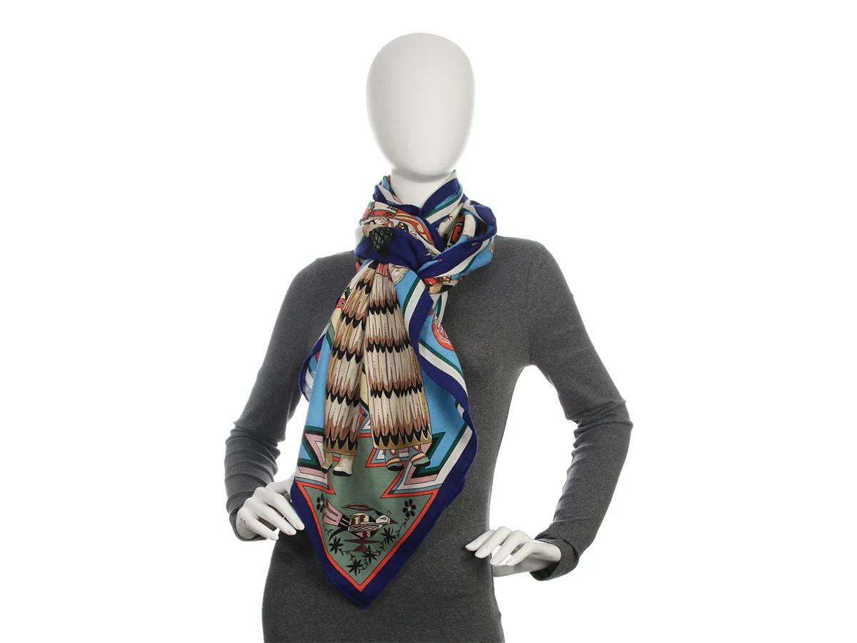 Hermès Kachinas Cashmere Silk Shawl 140cm - Image 5