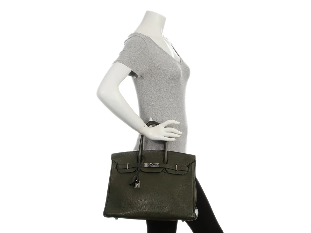 Hermès Vert Olive Clémence Birkin 35 - Image 11