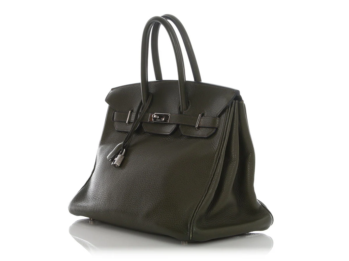 Hermès Vert Olive Clémence Birkin 35 - Image 3