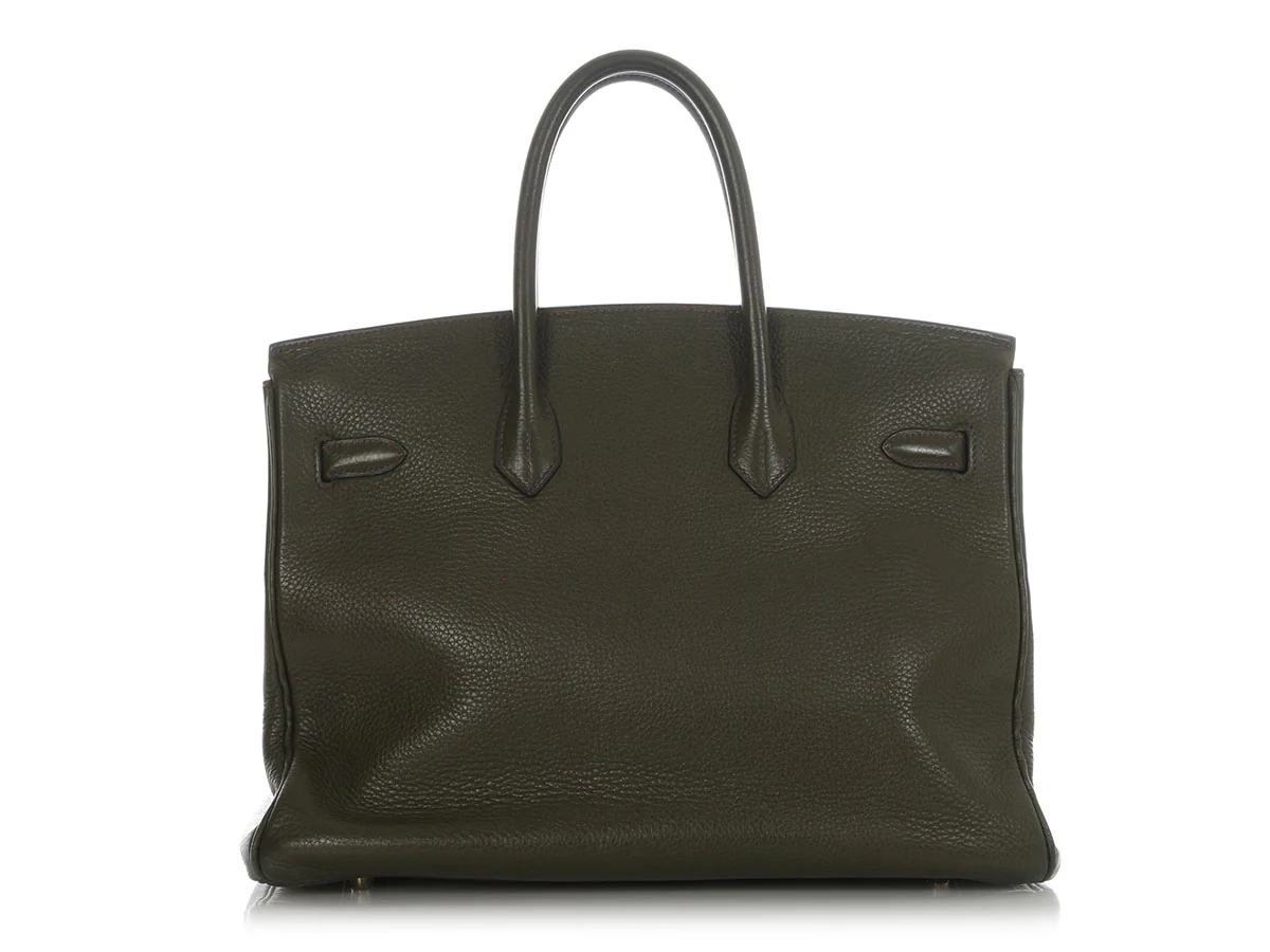 Hermès Vert Olive Clémence Birkin 35 - Image 4