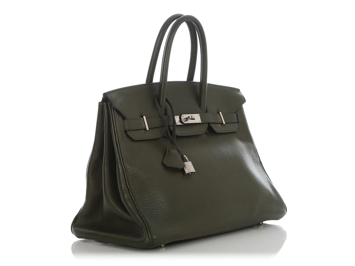 Hermès Vert Olive Clémence Birkin 35 - Image 5