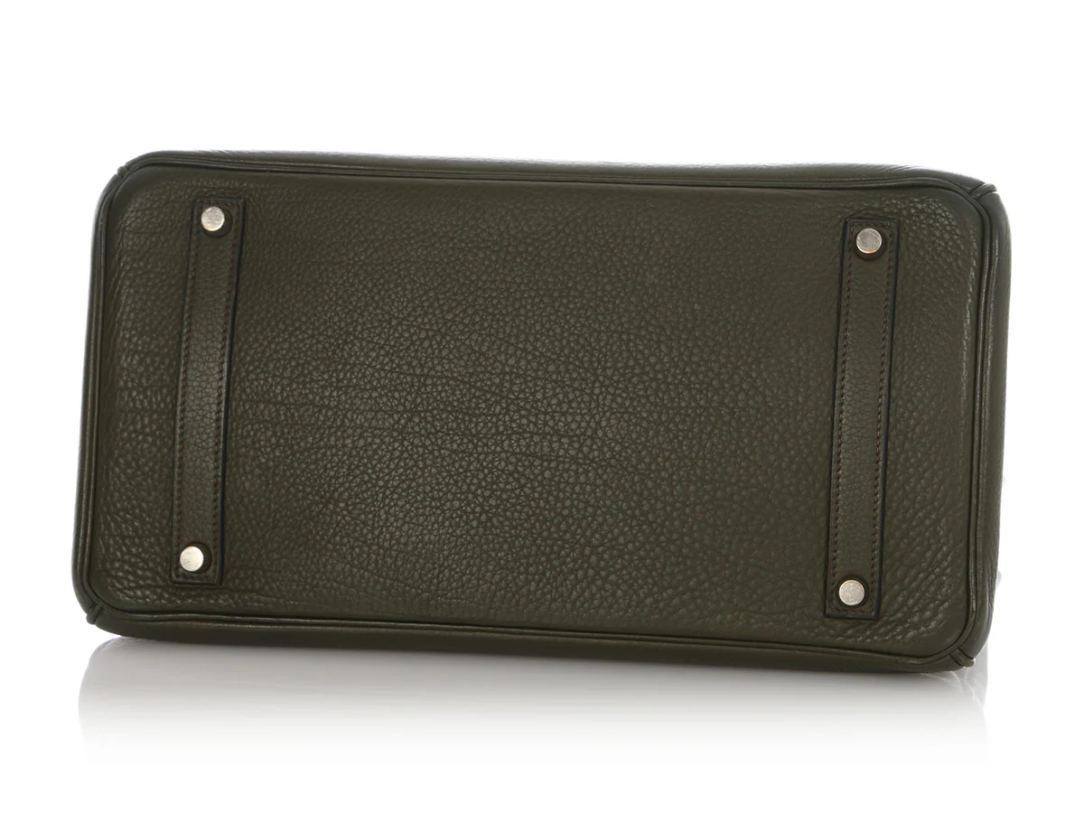Hermès Vert Olive Clémence Birkin 35 - Image 6
