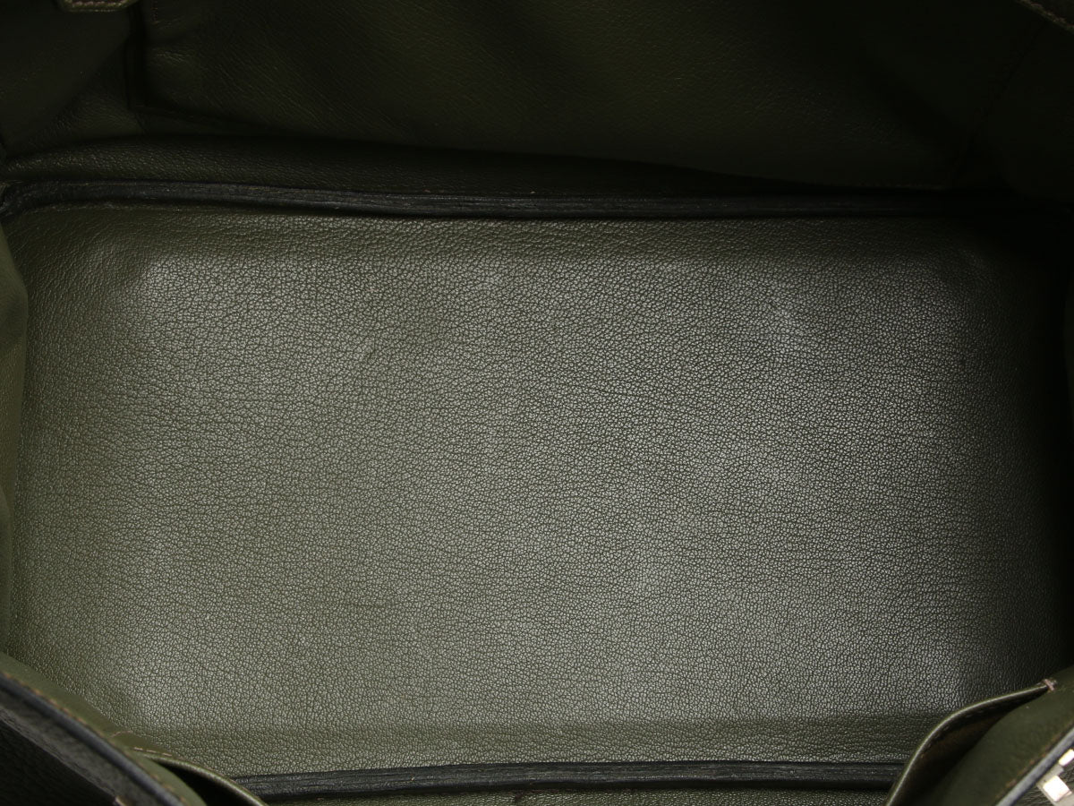 Hermès Vert Olive Clémence Birkin 35 - Image 8