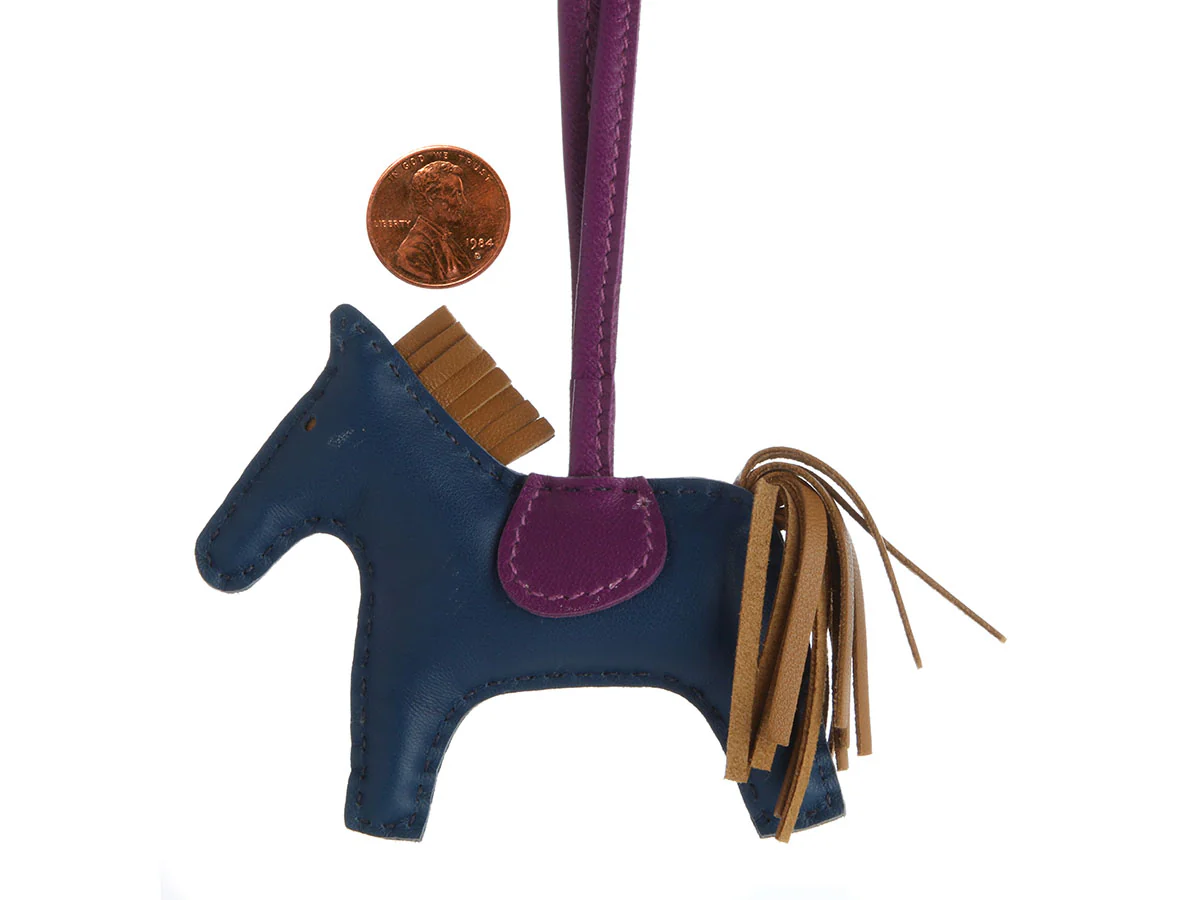 Hermès Bleu Saphir Lambskin Rodeo Grigri Bag Charm PM - Image 5