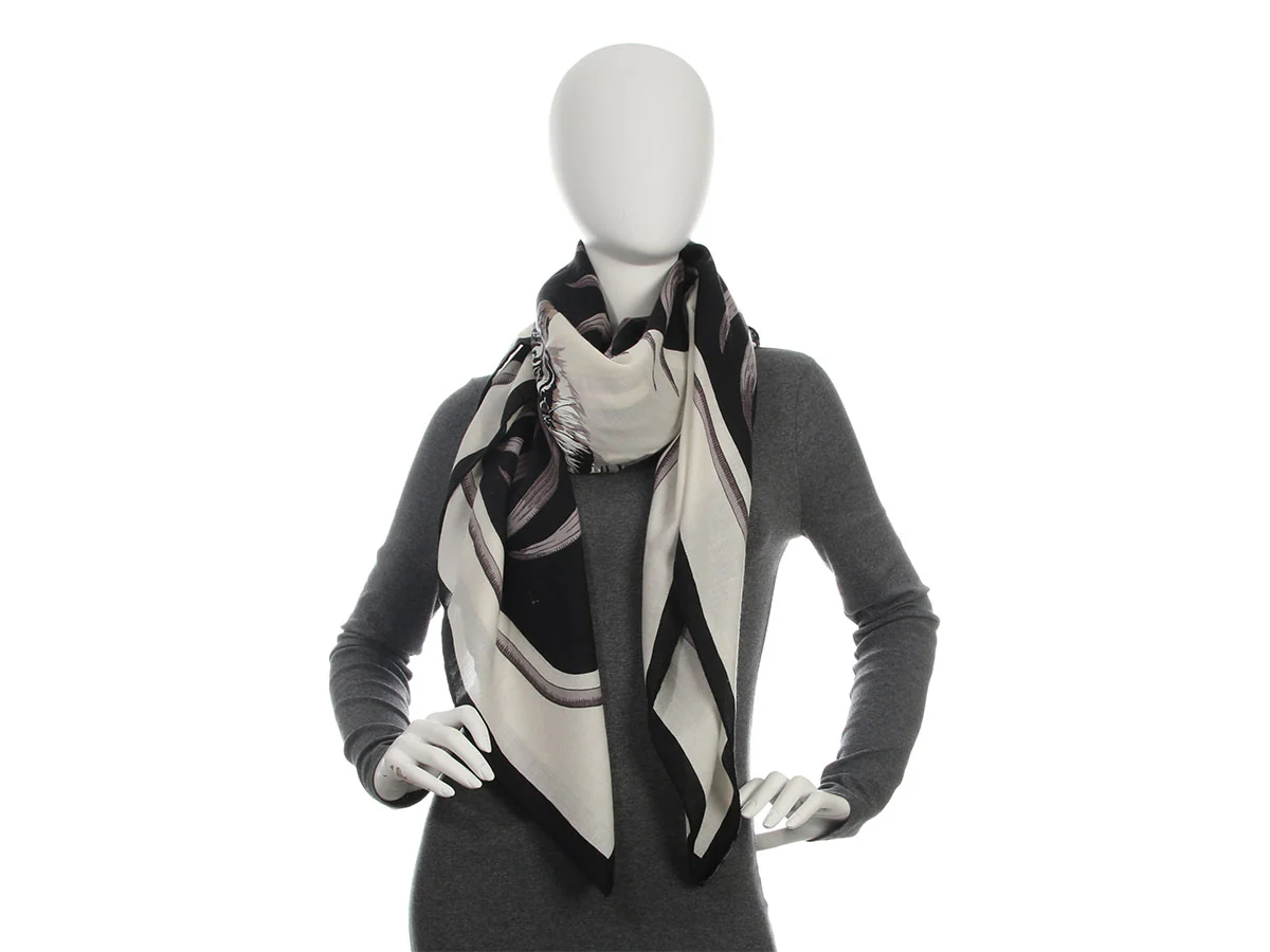 Hermès Tigre Royal Cashmere Silk Shawl 140cm - Image 4