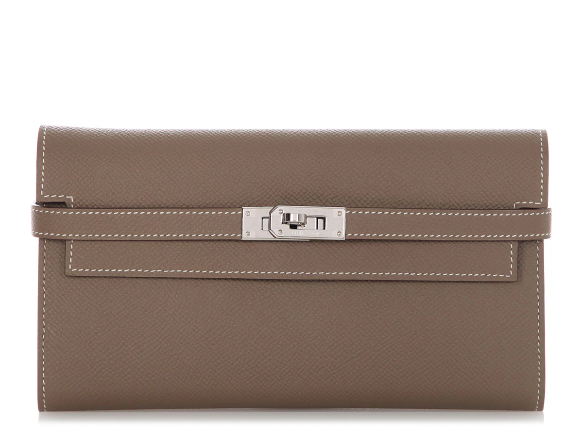 Hermès Etoupe Epsom Kelly Longue Wallet