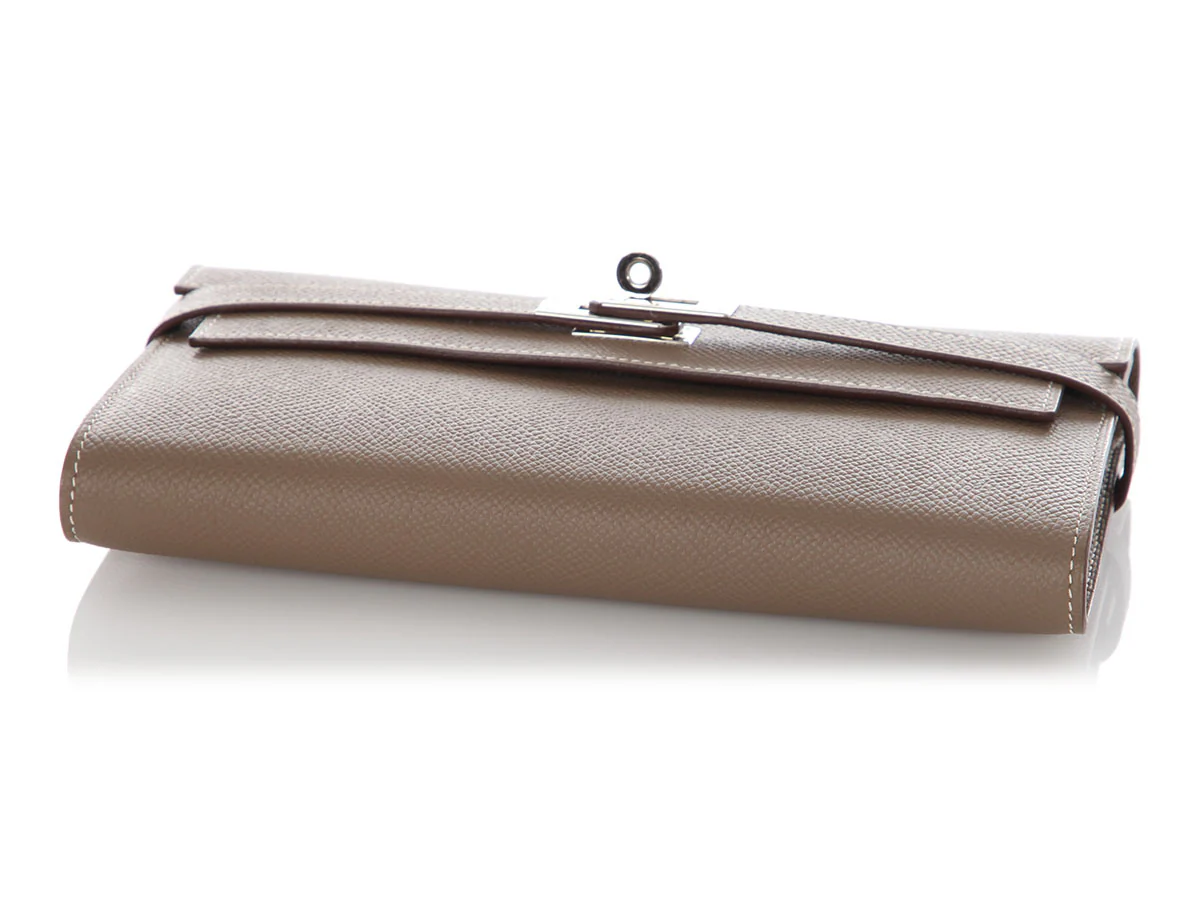 Hermès Etoupe Epsom Kelly Longue Wallet - Image 6