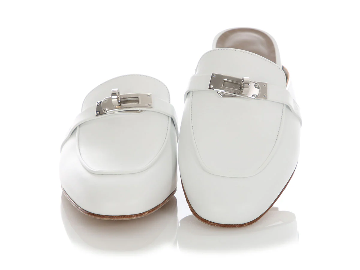 Hermès White Oz Mules - Image 2