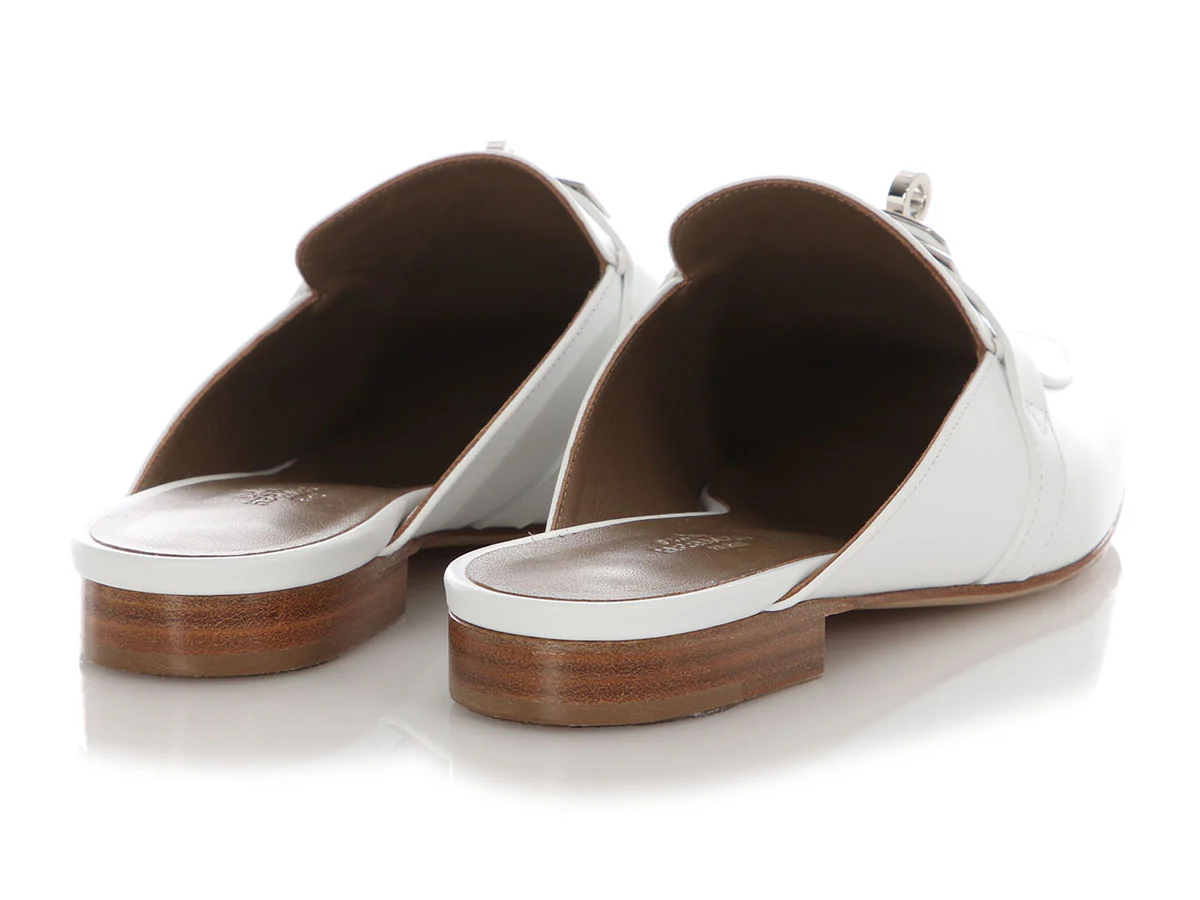 Hermès White Oz Mules - Image 4