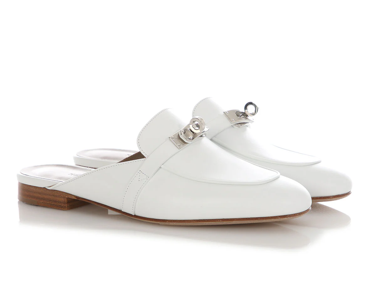 Hermès White Oz Mules - Image 5