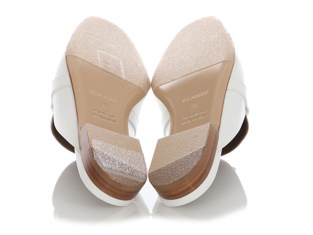 Hermès White Oz Mules - Image 6
