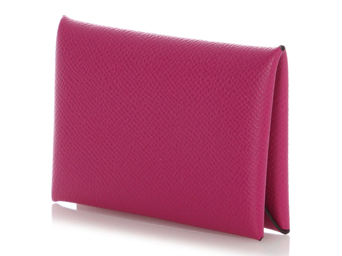 Hermès Rose Pourpre Epsom Calvi Card Holder - Image 2