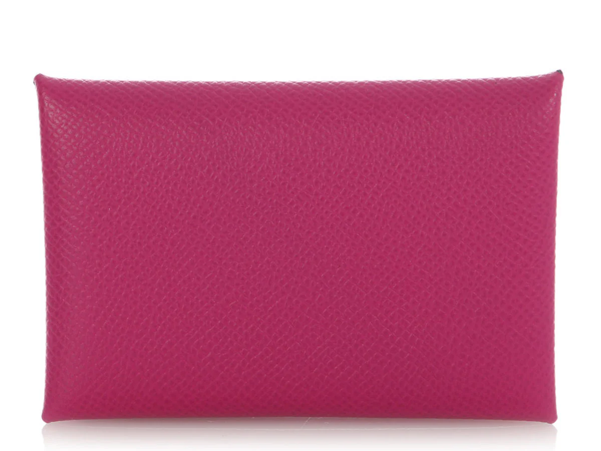 Hermès Rose Pourpre Epsom Calvi Card Holder - Image 3