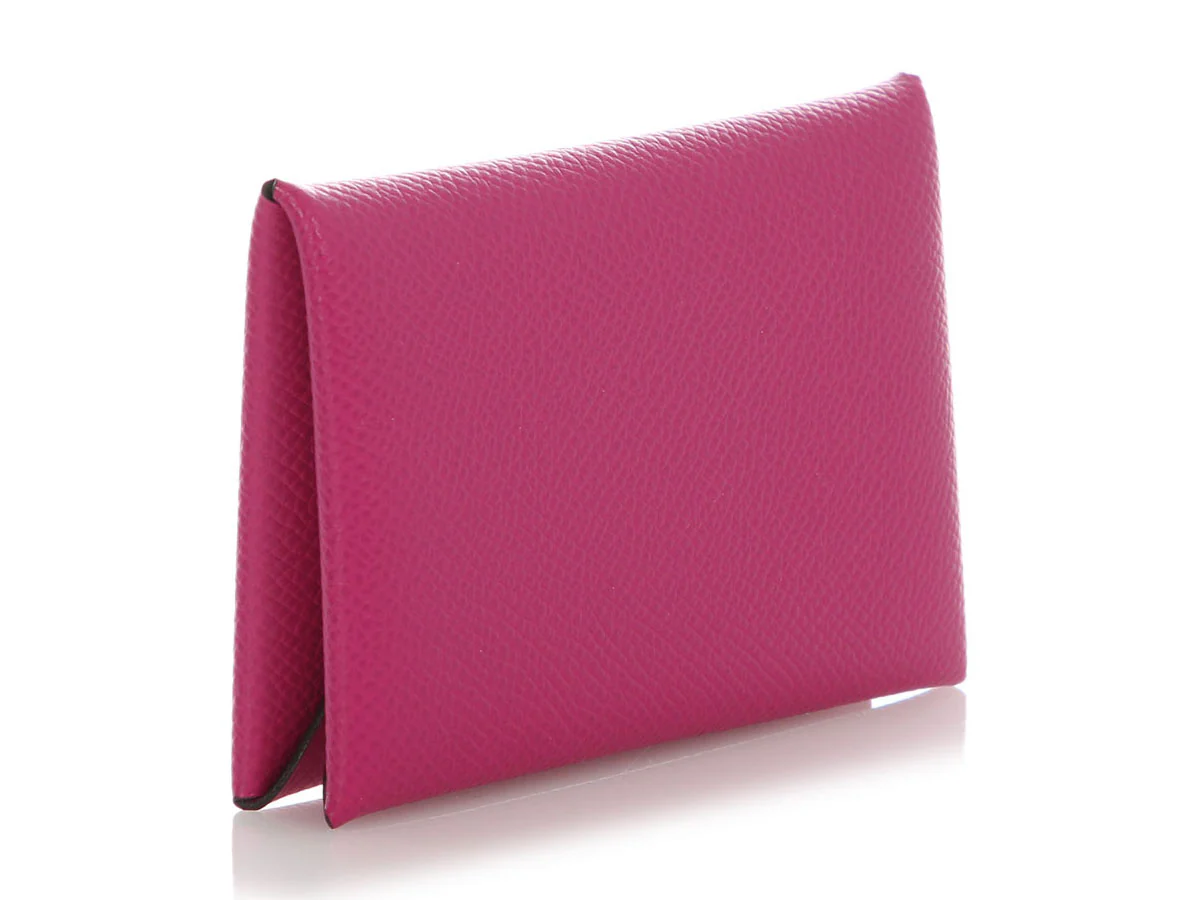 Hermès Rose Pourpre Epsom Calvi Card Holder - Image 4