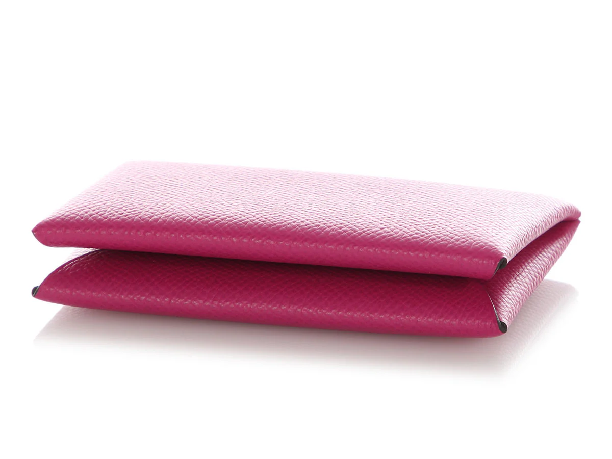 Hermès Rose Pourpre Epsom Calvi Card Holder - Image 5