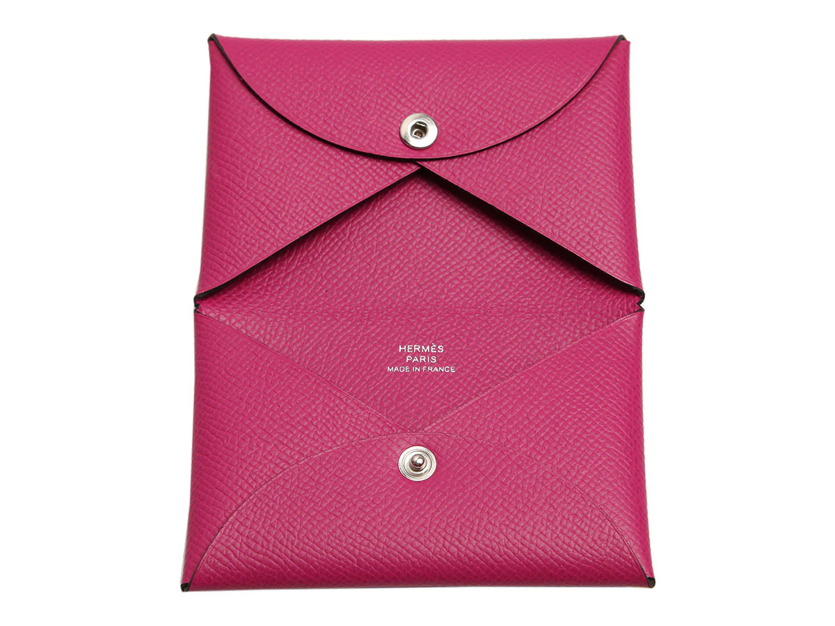 Hermès Rose Pourpre Epsom Calvi Card Holder - Image 7