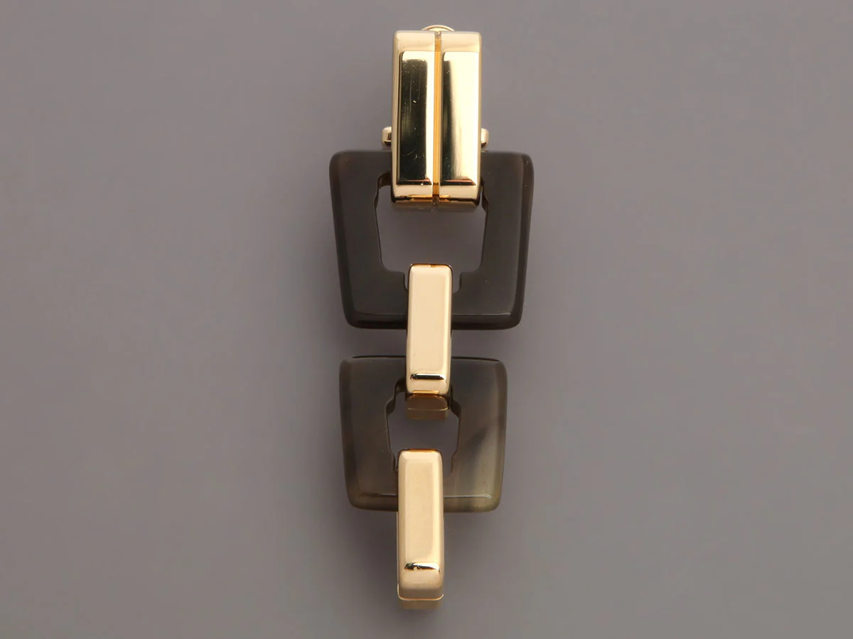 Hermès Horn Etrivière Earrings - Image 2
