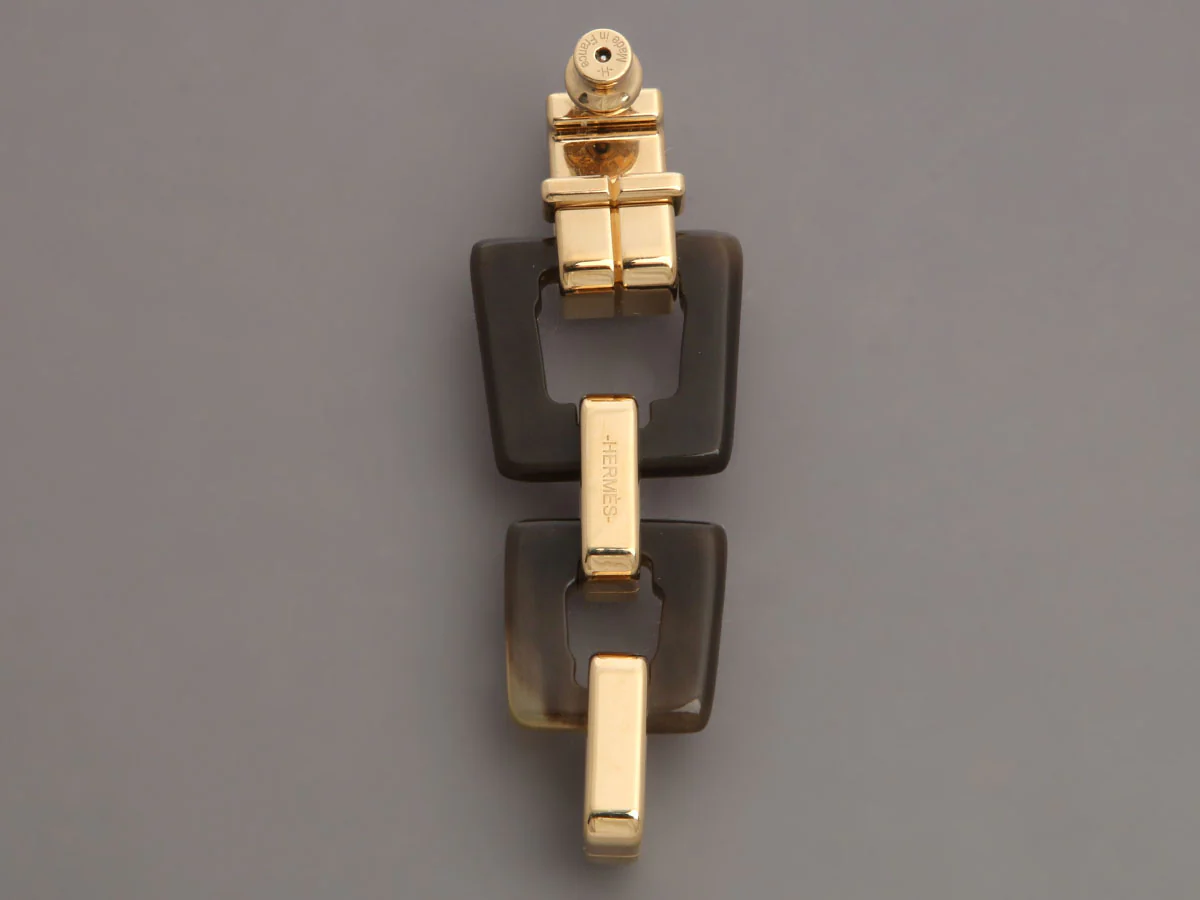 Hermès Horn Etrivière Earrings - Image 5