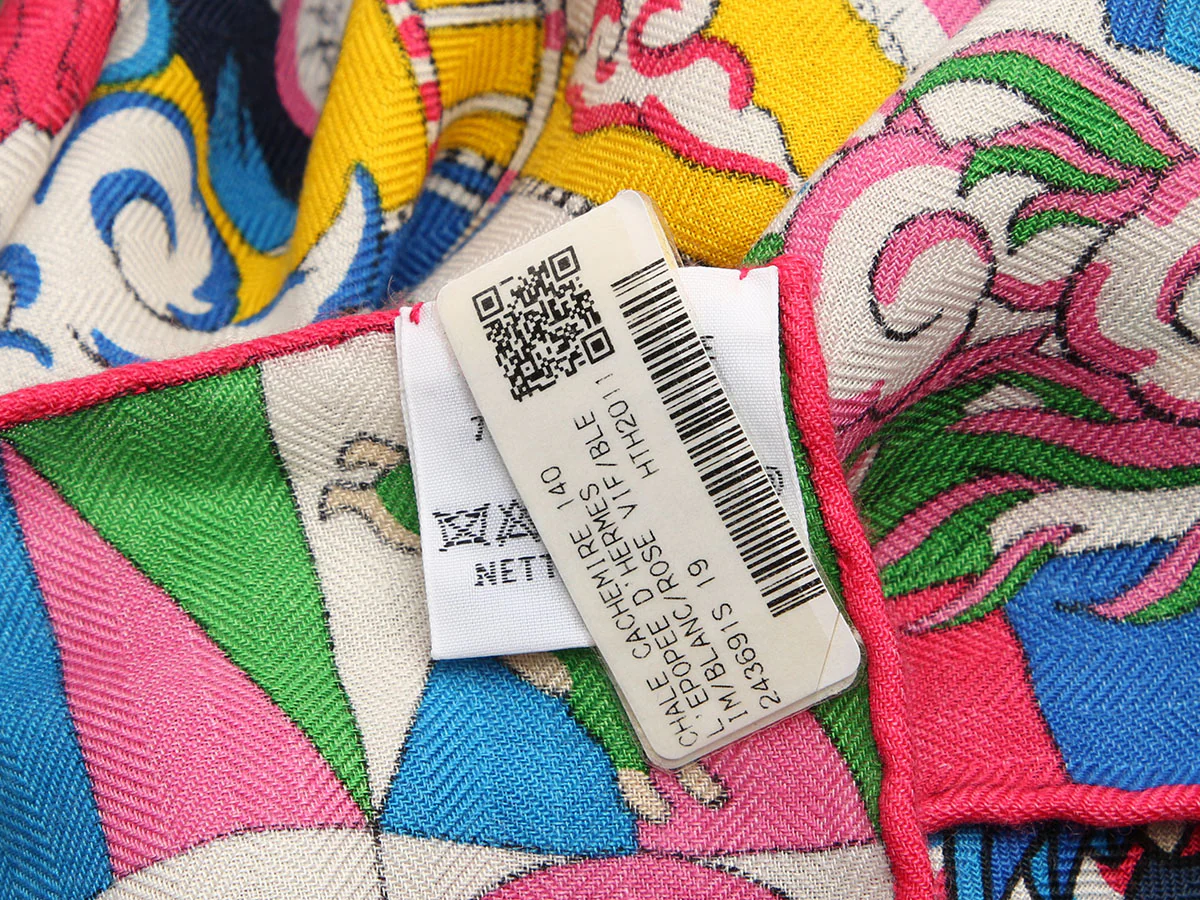 Hermès l’Epopée d’Hermès Cashmere Silk Shawl 140cm - Image 4