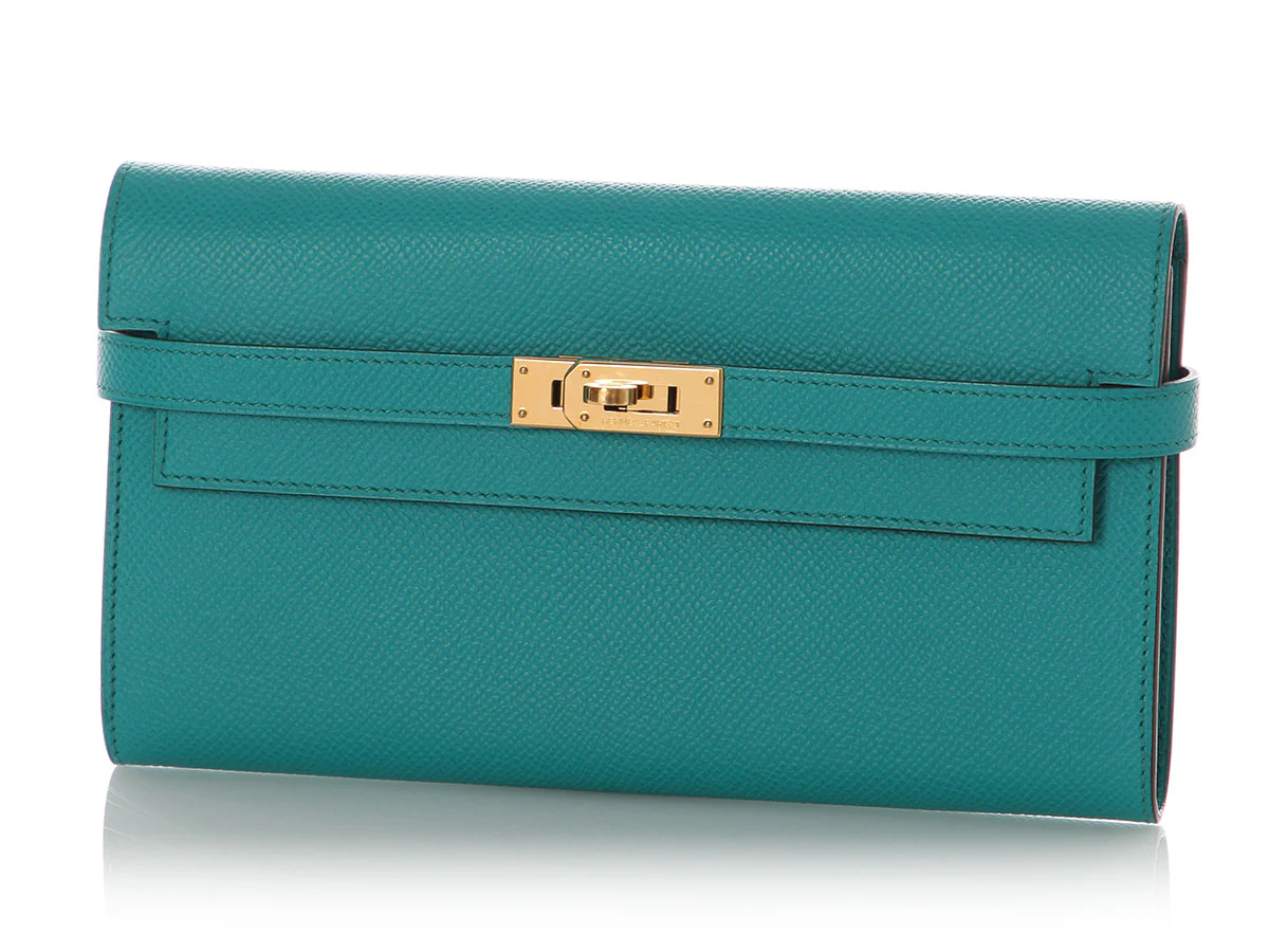 Hermès Bleu Paon Epsom Kelly Longue Wallet - Image 2