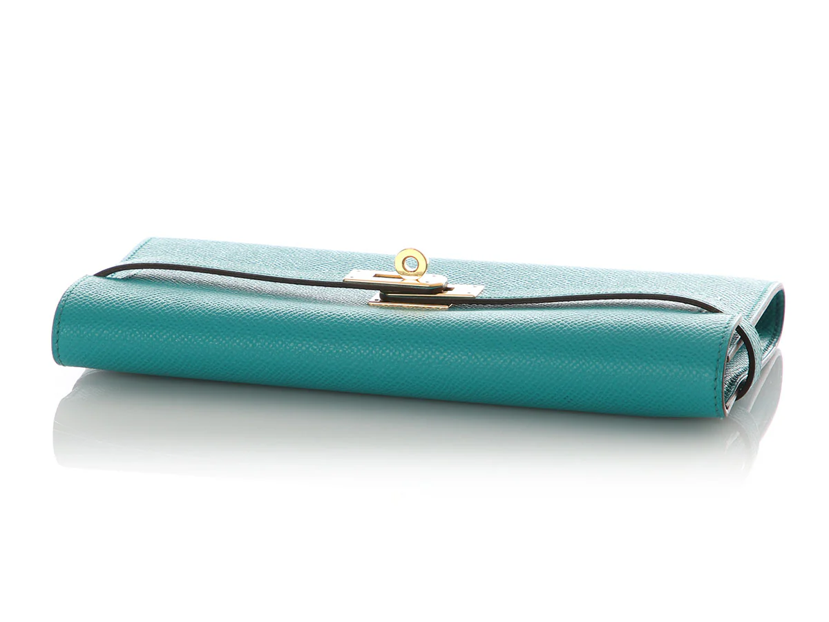 Hermès Bleu Paon Epsom Kelly Longue Wallet - Image 7
