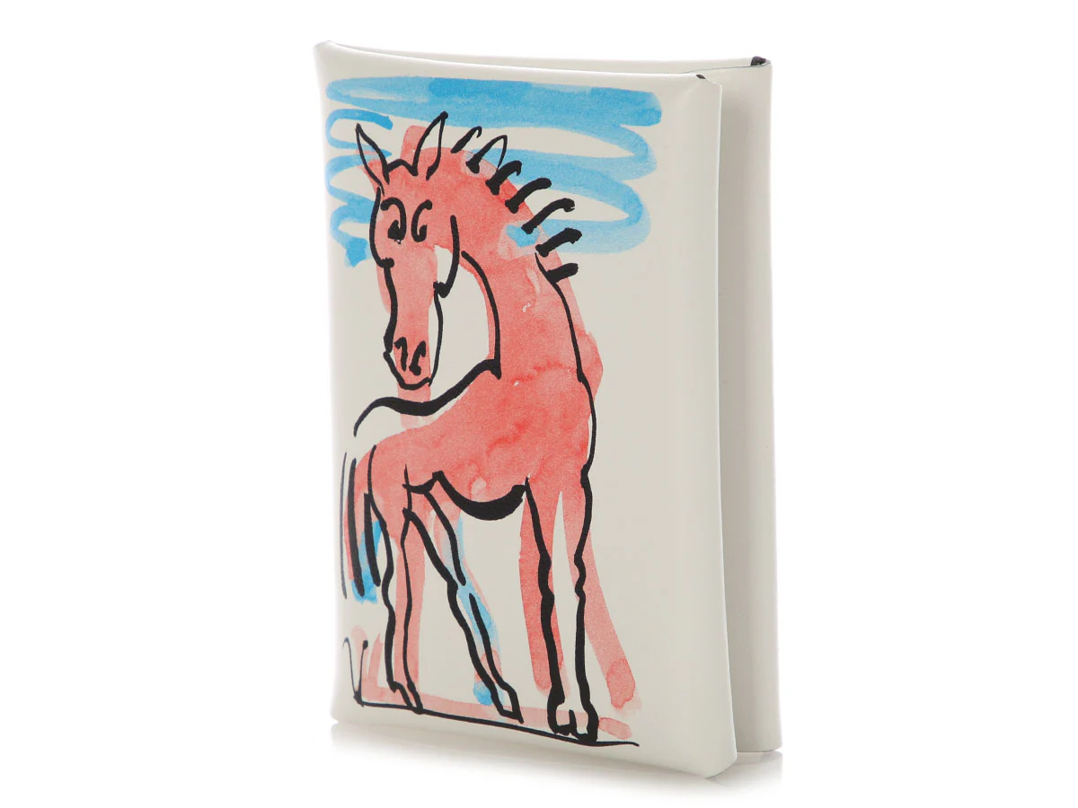Hermès White Swift Horse Calvi Duo Card Case - Image 2