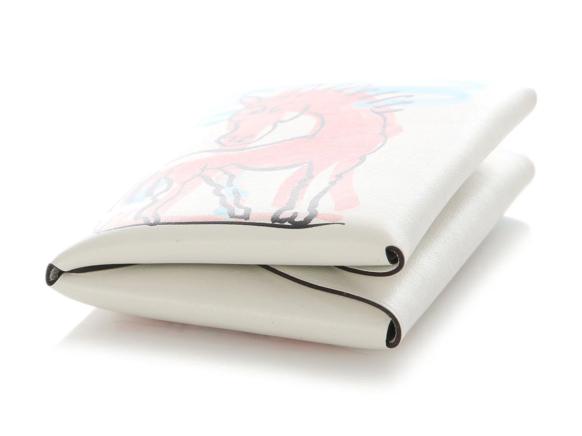 Hermès White Swift Horse Calvi Duo Card Case - Image 5