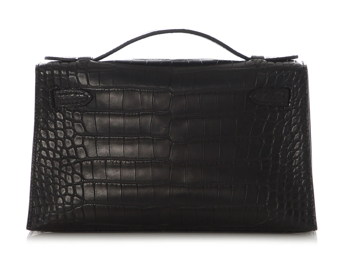 Hermès Black Matte Alligator Kelly Pochette - Image 5