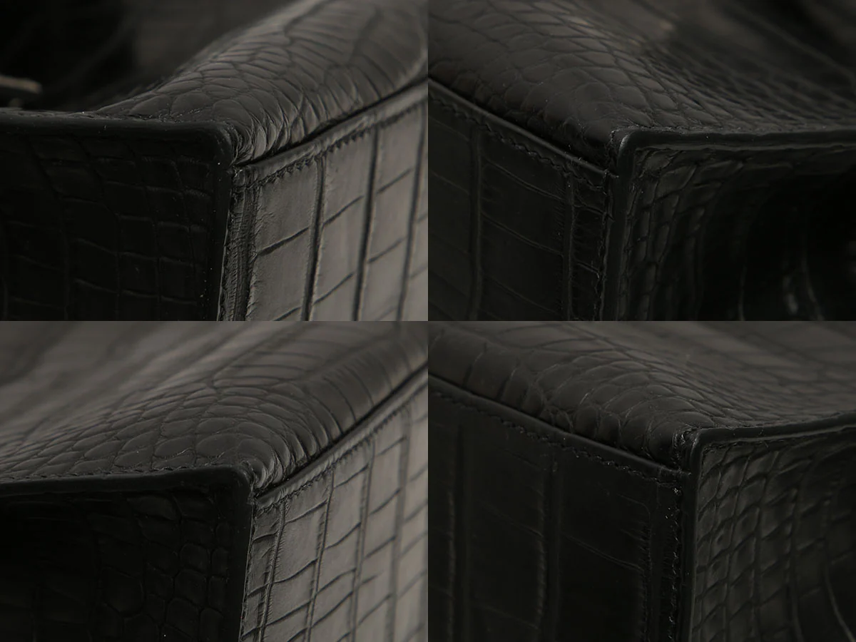 Hermès Black Matte Alligator Kelly Pochette - Image 8