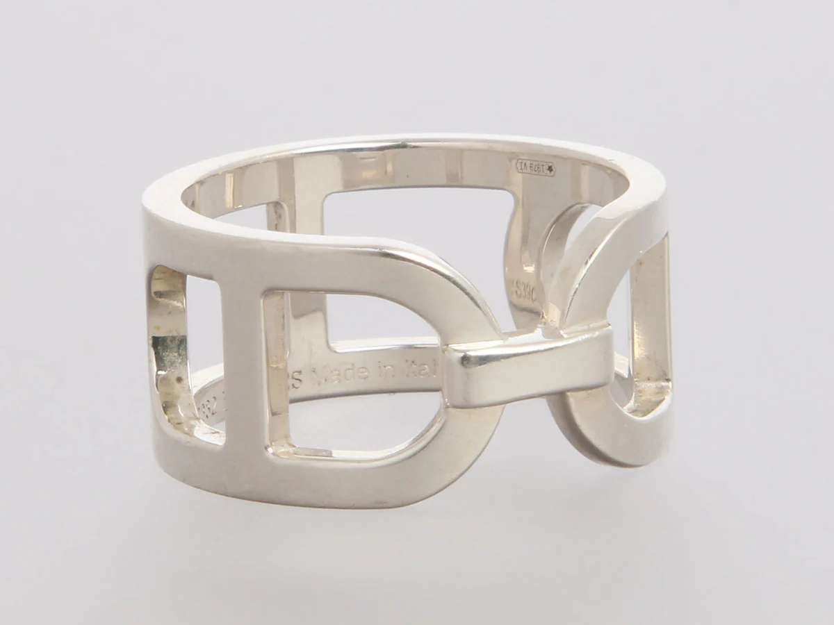Hermès Medium Sterling Silver Ever Chaîne d’Ancre Ring - Image 5