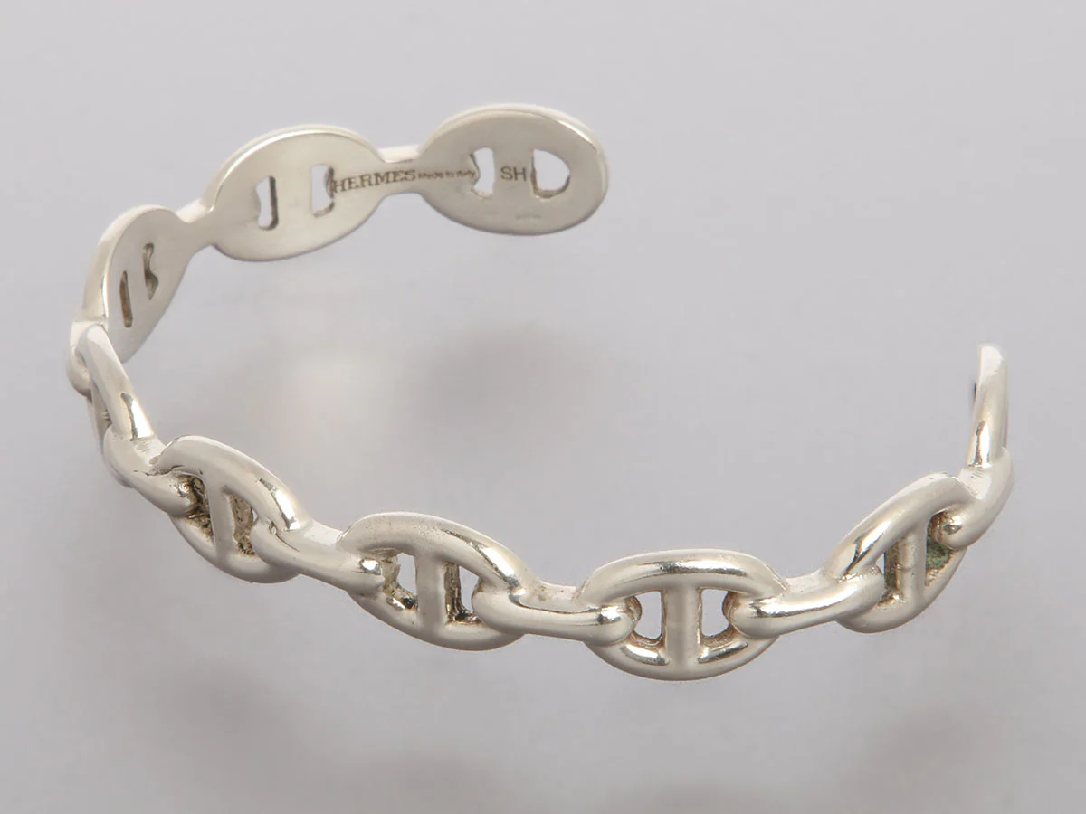 Hermès Sterling Silver Chaîne d’Ancre Enchaînée Bracelet - Image 3