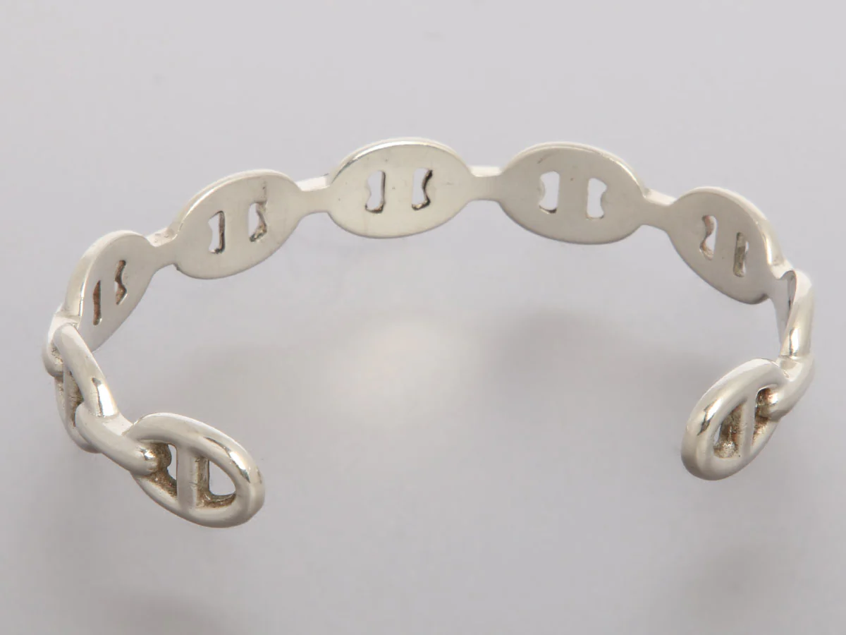 Hermès Sterling Silver Chaîne d’Ancre Enchaînée Bracelet - Image 4