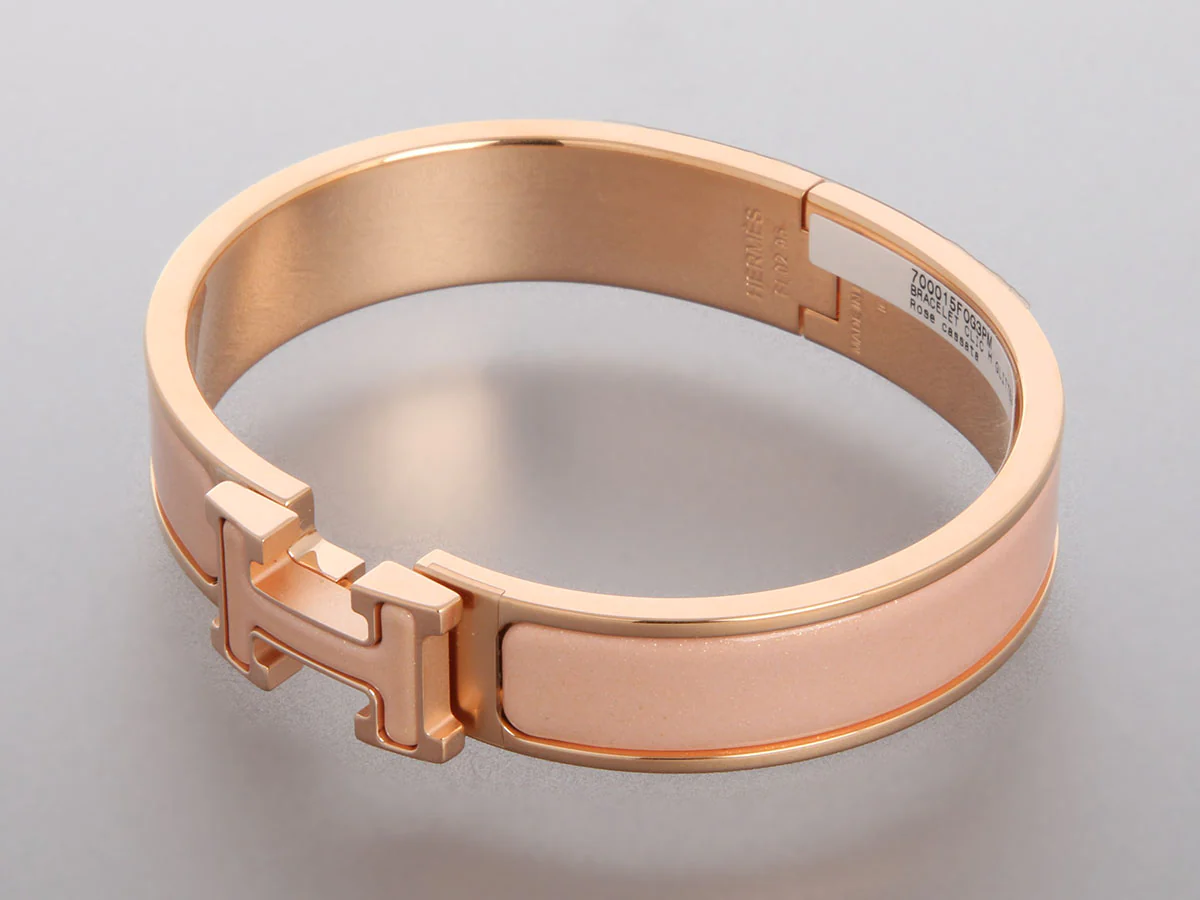 Hermès Narrow Glittery Pink Clic-Clac Bracelet - Image 3